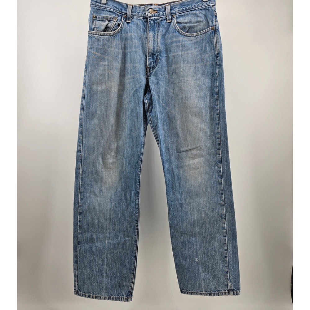 Vintage 90s Polo Ralph Lauren Distressed Grunge‎ Jeans 33x30 Light Wash USA Made
